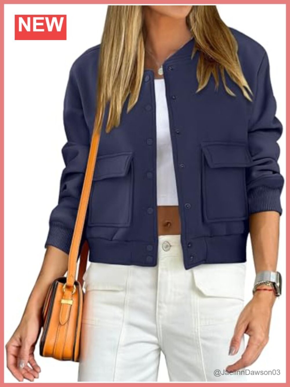 Women Cropped Bomber Jacket Button Down Casual Fall Varsity Y2k Outfits